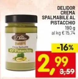 Centro Commerciale Discount Delidor crema spalmabile al pistacchio offerta