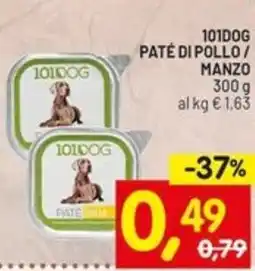 Centro Commerciale Discount 101dog pate di pollo/ manzo offerta