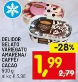 Centro Commerciale Discount Delidor gelato variegato amarena/ caffè/ cacao offerta