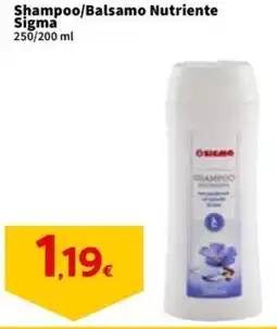 Sigma Shampoo/Balsamo Nutriente Sigma offerta