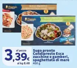 Sigma Sugo pronto Condipresto Esca zucchine e gamberi, spaghettata di marẻ offerta
