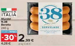 Carrefour Market Wurstel N.38 Beretta offerta