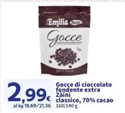 Sigma Gocce di cioccolato fondente extra Zaini € classico, 70% cacao offerta