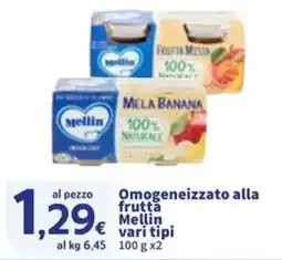 Sigma Omogeneizzato alla frutta Mellin vari tipi offerta