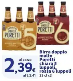 Sigma Birra doppio malto Poretti chiara 5 luppoli, offerta