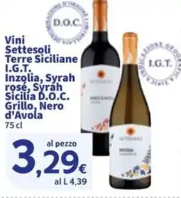 Sigma Vini Settesoli Terre Siciliane I.G.T. Inzolia, Syrah rosé offerta