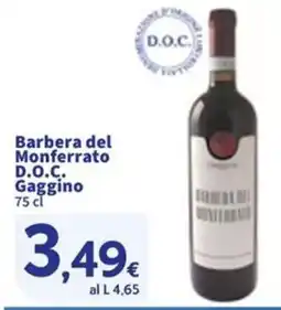 Sigma Barbera del Monferrato D.O.C. Gaggino offerta