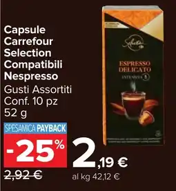 Carrefour Market Capsule Carrefour Selection Compatibili Nespresso offerta