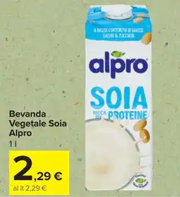 Carrefour Market Bevanda Vegetale Soia Alpro offerta