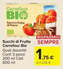 Carrefour Market Succhi di Frutta Carrefour Bio offerta