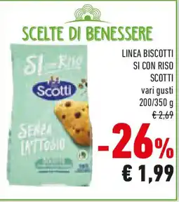 Conad Linea biscotti si con RISO SCOTTI vari gusti offerta