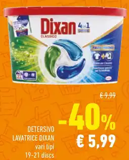 Conad Detersivo lavatrice DIXAN vari tipi 19-21 discs offerta