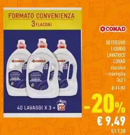 Conad DETERSIVO LIQUIDO LAVATRICE CONAD classico marsiglia offerta