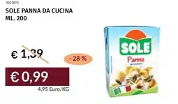 Prezzemolo e Vitale Sole panna da cucina offerta
