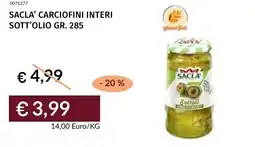 Prezzemolo e Vitale Sacla' carciofini interi sott'olio offerta