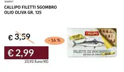 Prezzemolo e Vitale Callipo filetti sgombro olio oliva offerta
