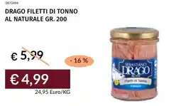 Prezzemolo e Vitale Drago filetti di tonno al naturale offerta