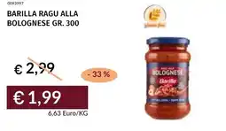 Prezzemolo e Vitale Barilla ragu alla bolognese offerta