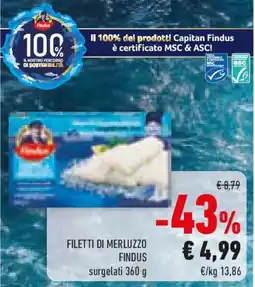Conad Filetti di merluzzo FINDUS surgelati offerta