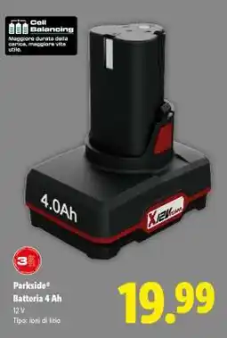 Lidl PARKSIDE Batteria 4 Ah offerta