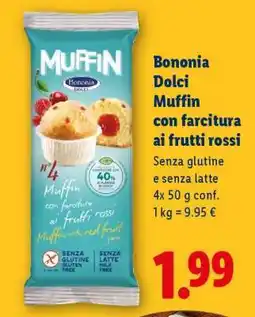 Lidl Bononia Dolci Muffin con farcitura ai frutti rossi offerta