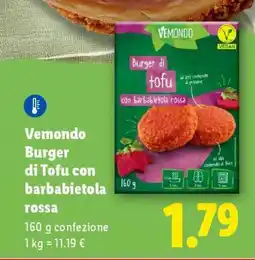 Lidl Vemondo Burger di Tofu con barbabietola rossa offerta