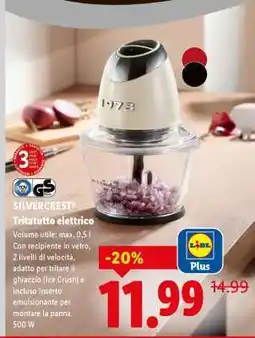 Lidl SILVERCREST Tritatutto elettrico offerta