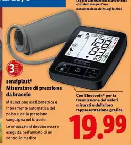 Lidl sensiplast Misuratore di pressione da braccio offerta