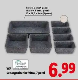 Lidl Set organizer in feltro, 7 pezzi offerta