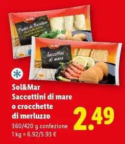Lidl Sol&Mar Saccottini di mare o crocchette di merluzzo offerta