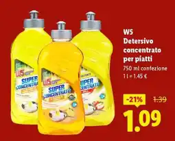Lidl W5 Detersivo concentrato per piatti offerta