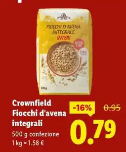Lidl Crownfield Fiocchi d'avena integrali offerta