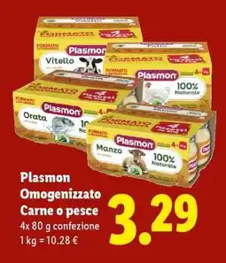 Lidl Plasmon Omogenizzato Carne o pesce offerta