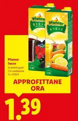 Lidl Pfanner Succo offerta