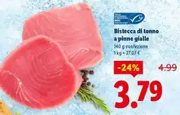 Lidl Bistecca di tonno a pinne gialle offerta