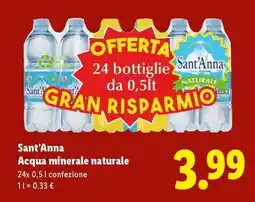 Lidl Sant'Anna Acqua Minerale Naturale offerta