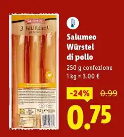 Lidl Salumeo Würstel di pollo offerta