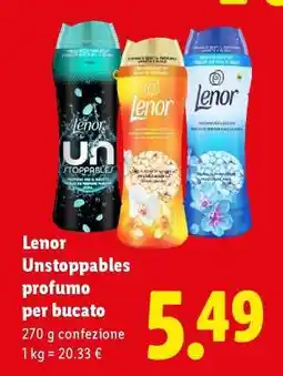 Lidl Lenor Unstoppables profumo per bucato offerta