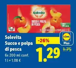 Lidl Solevita Succo e polpa di pesca offerta