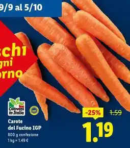 Lidl Carote del Fucino IGP offerta