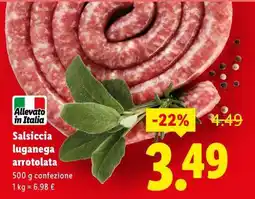 Lidl Salsiccia luganega arrotolata offerta