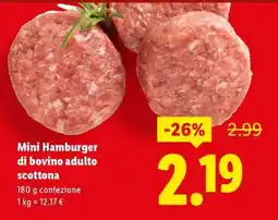 Lidl Mini hamburger di bovino adulto scottona offerta