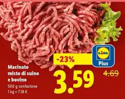 Lidl Macinato misto di suino e bovino offerta