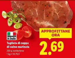 Lidl Tagliata di coppa di suino marinata offerta
