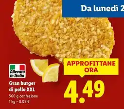 Lidl Gran burger di pollo XXL offerta