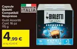 Carrefour Capsule Bialetti Compatibili Nespresso offerta
