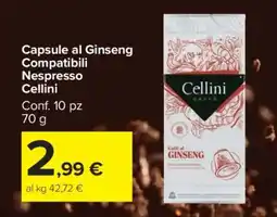 Carrefour Capsule al Ginseng Compatibili Nespresso Cellini offerta