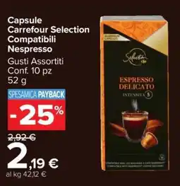 Carrefour Capsule Carrefour Selection Compatibili Nespresso offerta