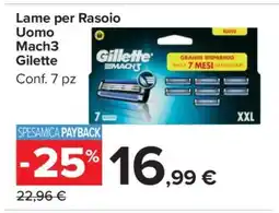 Carrefour Lame per Rasoio Uomo Mach3 Gillette offerta