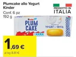 Carrefour Plumcake allo Yogurt Kinder offerta